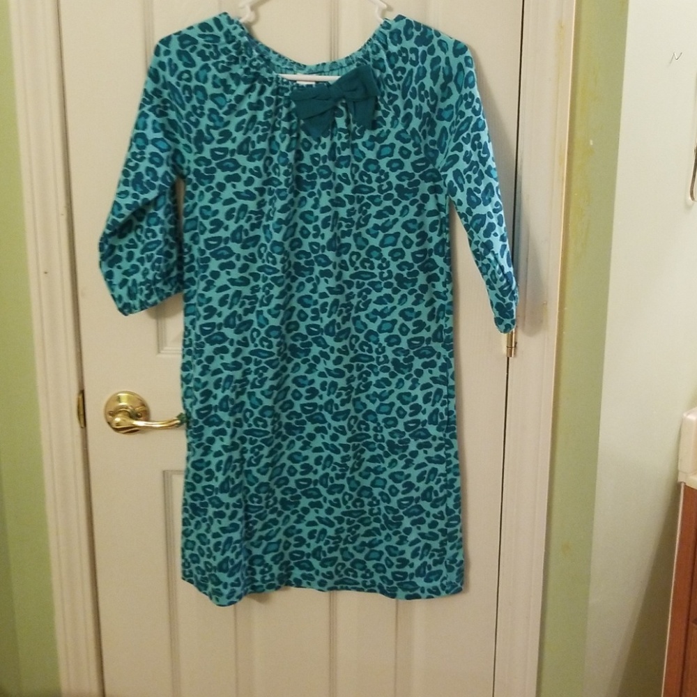 Teal animal print dress